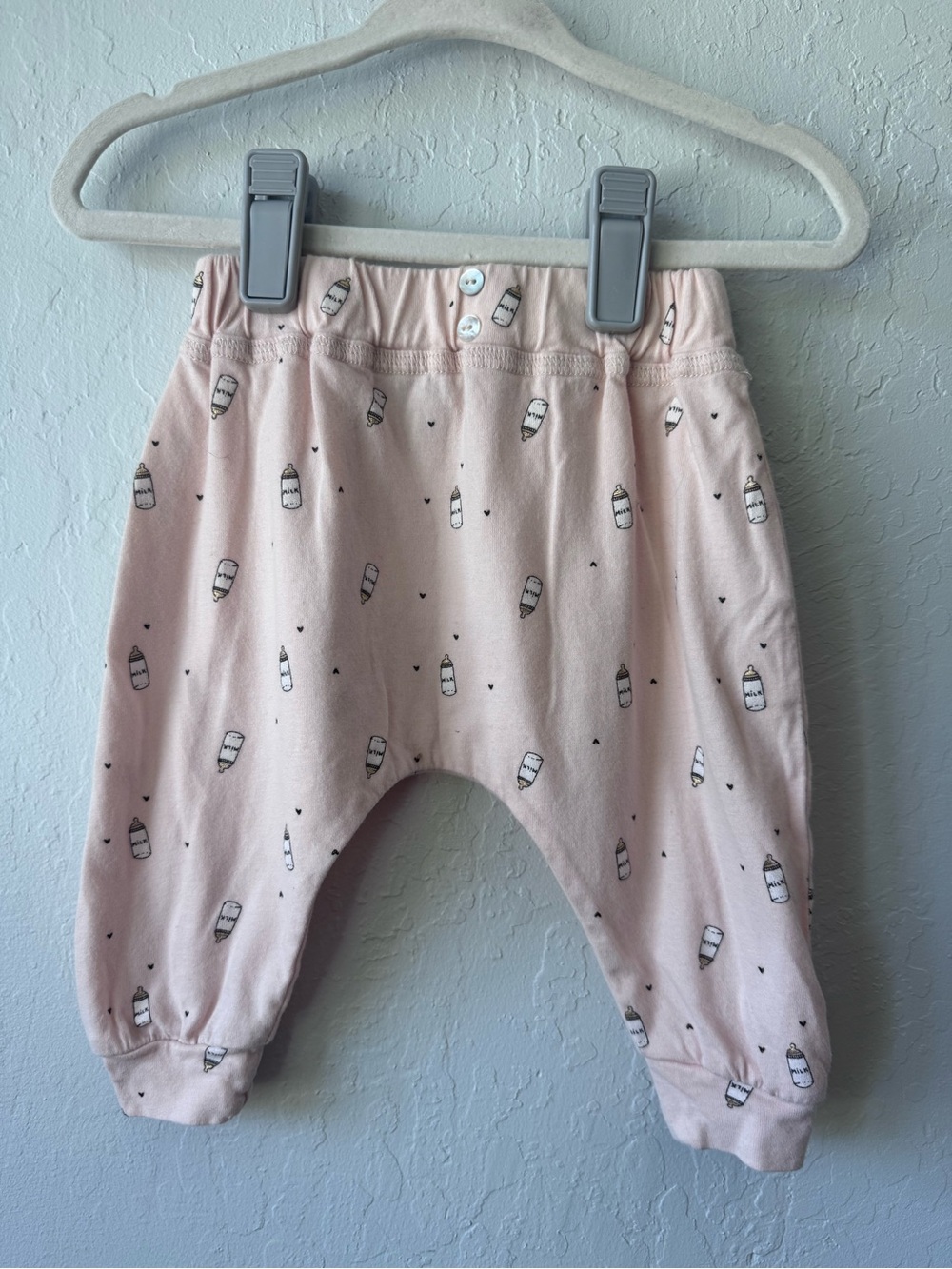 Emile et Ida Pale Pink Bottle-Print Diaper Cover Pants